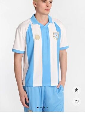 Bluenotes Argentina Light Blue and White Striped Soccer Jersey